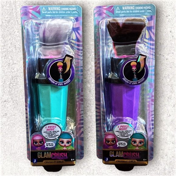Lot 2 Glam Crush Crush-It Girls Big Surprise Who's Inside, Mystery accessory NEW - Picture 1 of 9